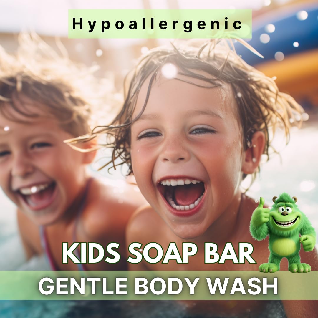 Hypoallergenic CHAMOMILE Kids Soap Bar | Natural Ingredients for Sensitive Skin | Gentle and Fun Bath Time