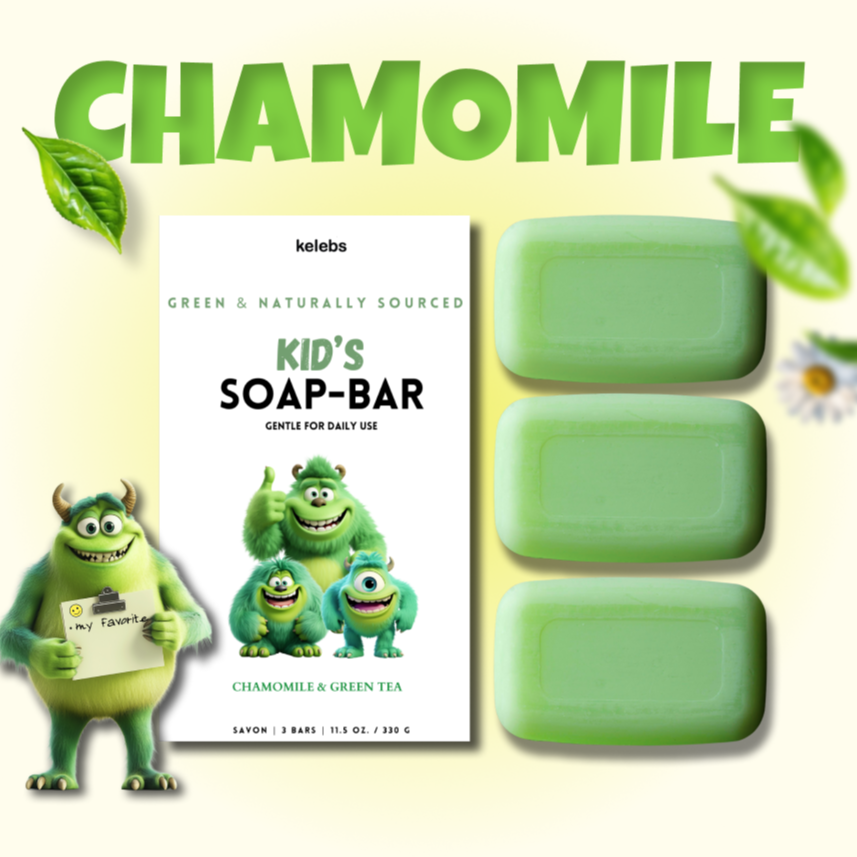 Hypoallergenic CHAMOMILE Kids Soap Bar | Natural Ingredients for Sensitive Skin | Gentle and Fun Bath Time