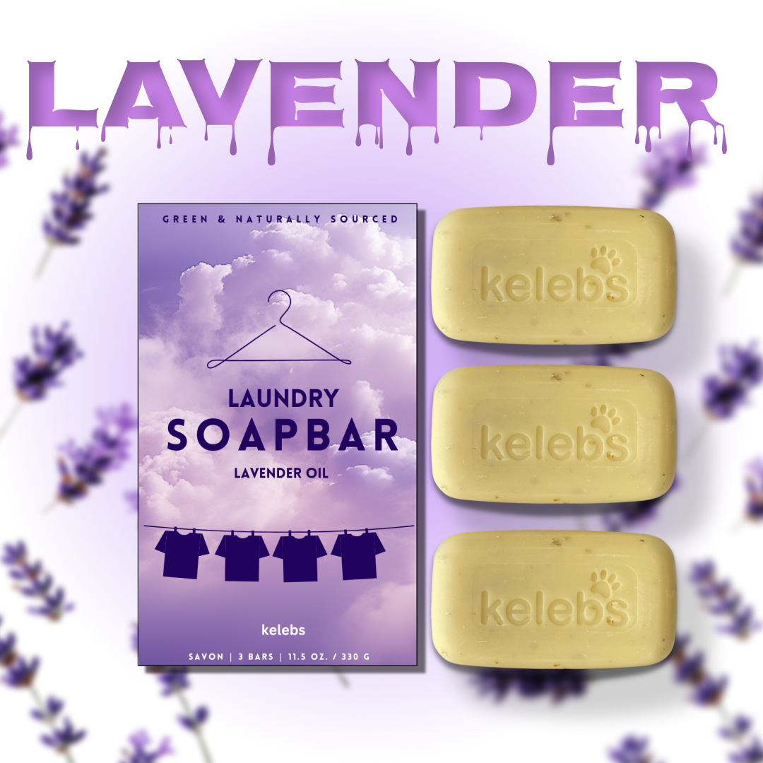 LAVENDER Laundry Soap Bar - Hypoallergenic and Organic Formula for Sensitive Skin - Delicate Stain Remover for Clothes, Underwear, Collar