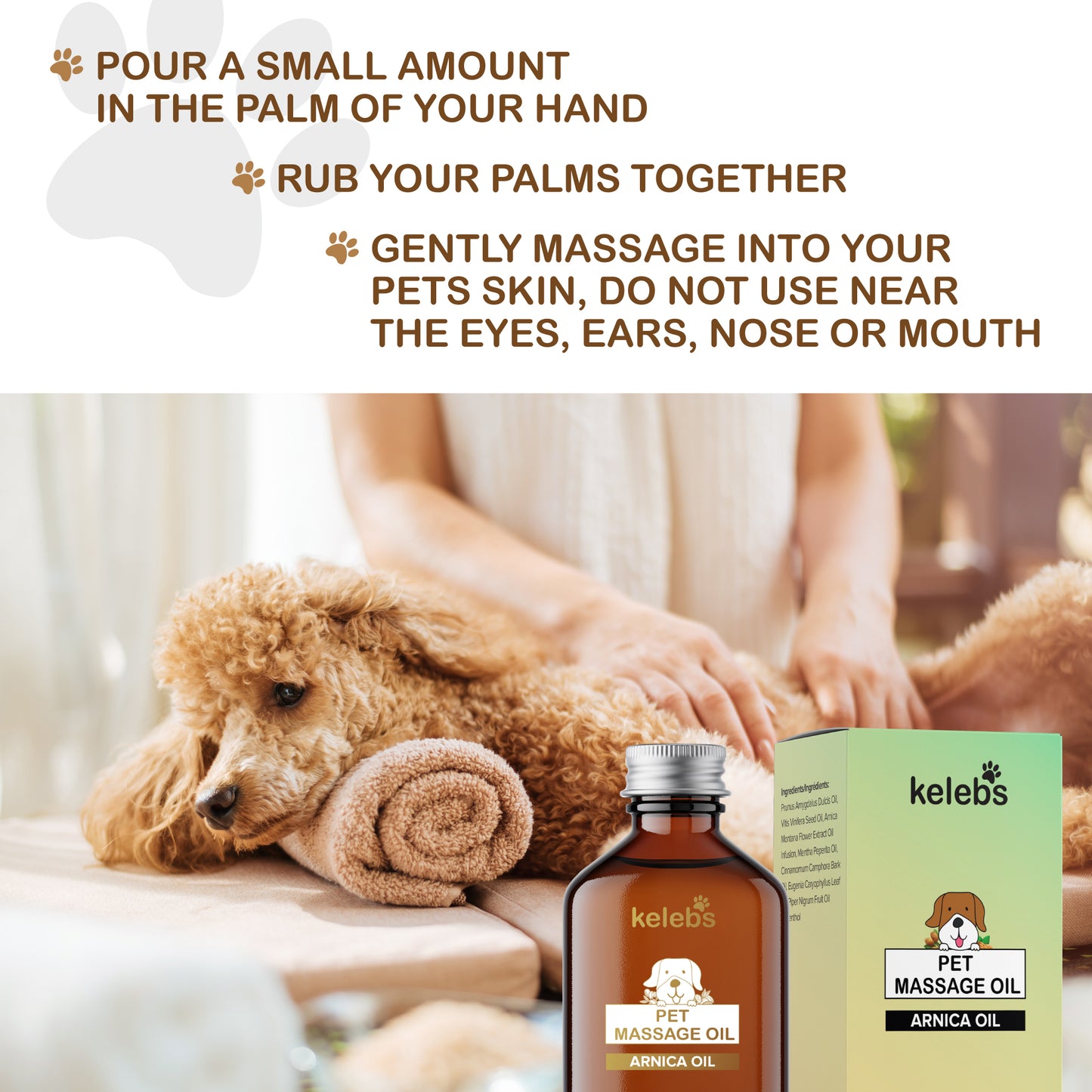 Senior Dog Arnica Pain Relief Massage Oil - Kelebs