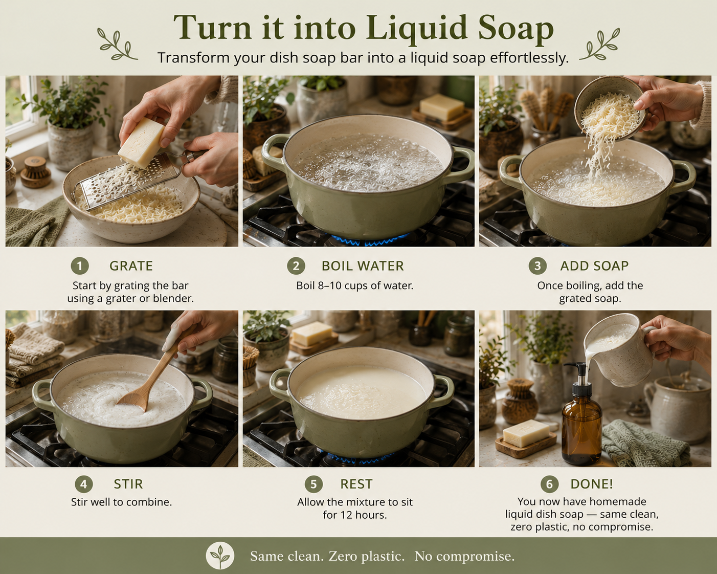 Turn into liquid soap