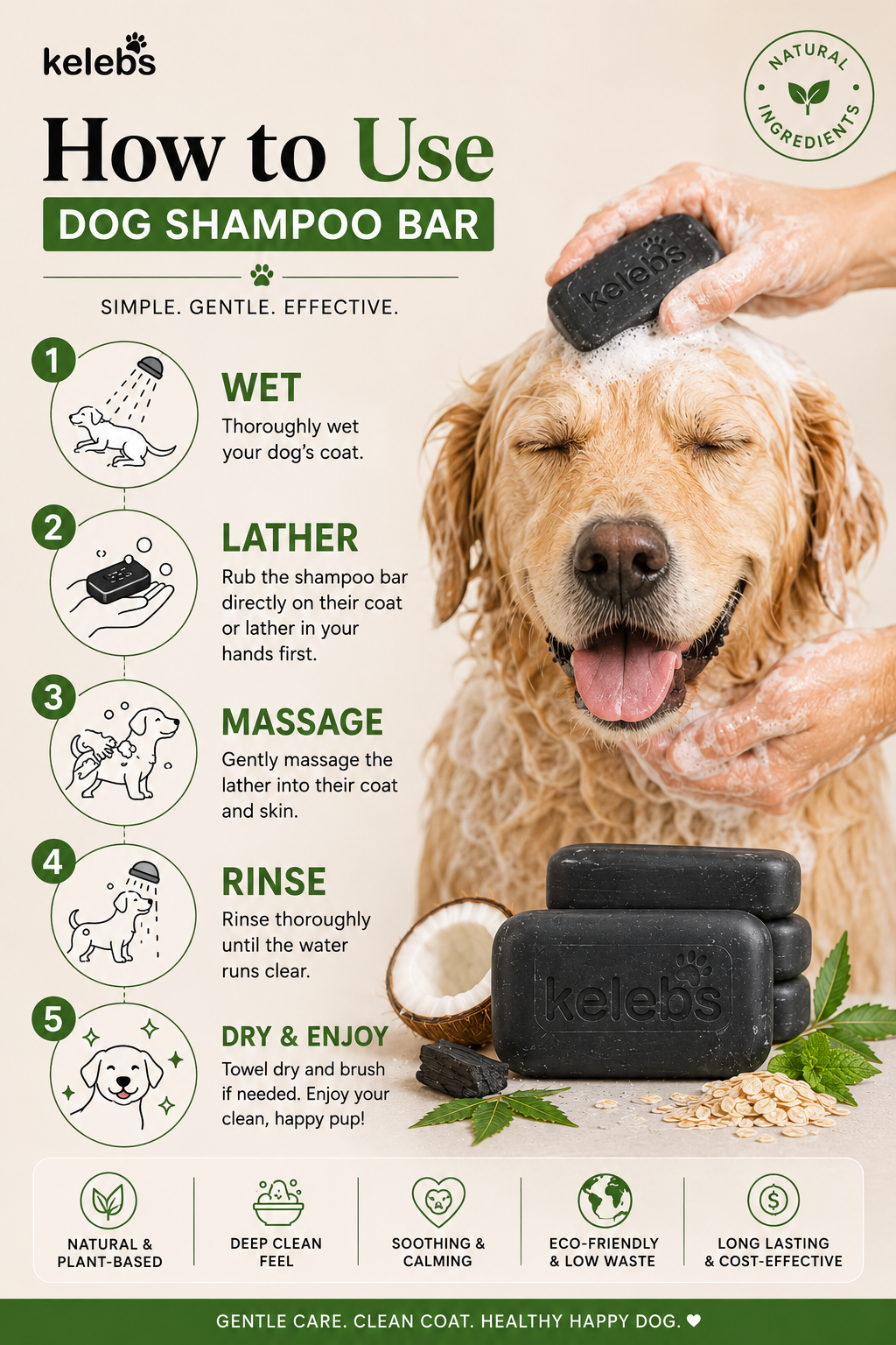 How to use dog shampoo bar