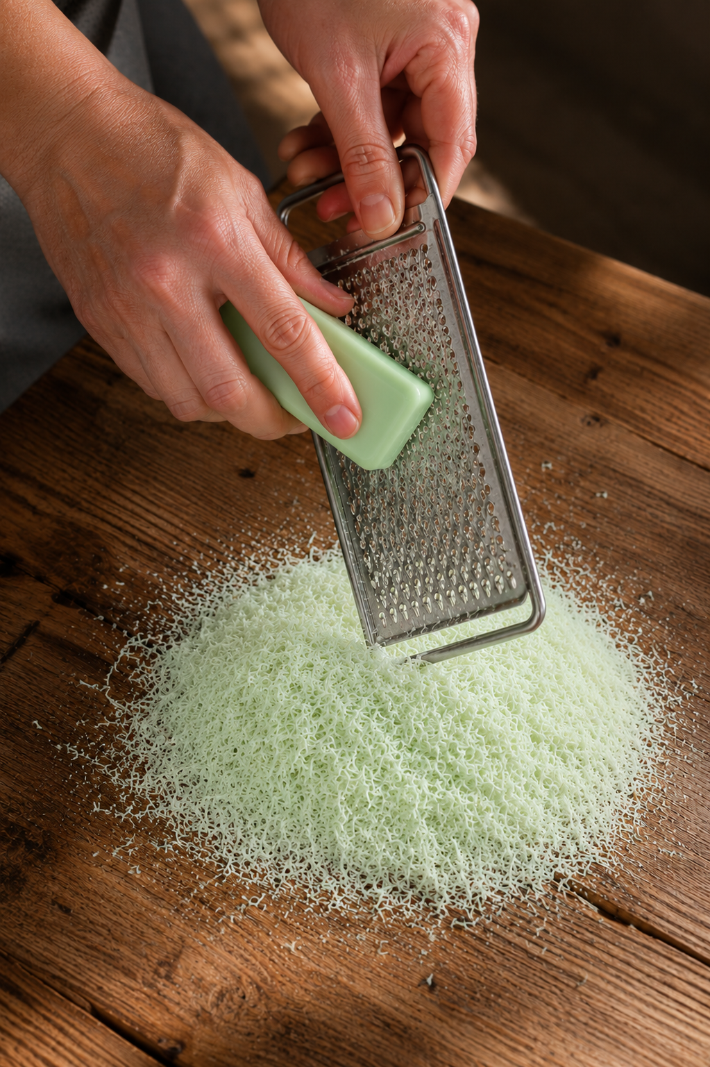 Grating green tea soap