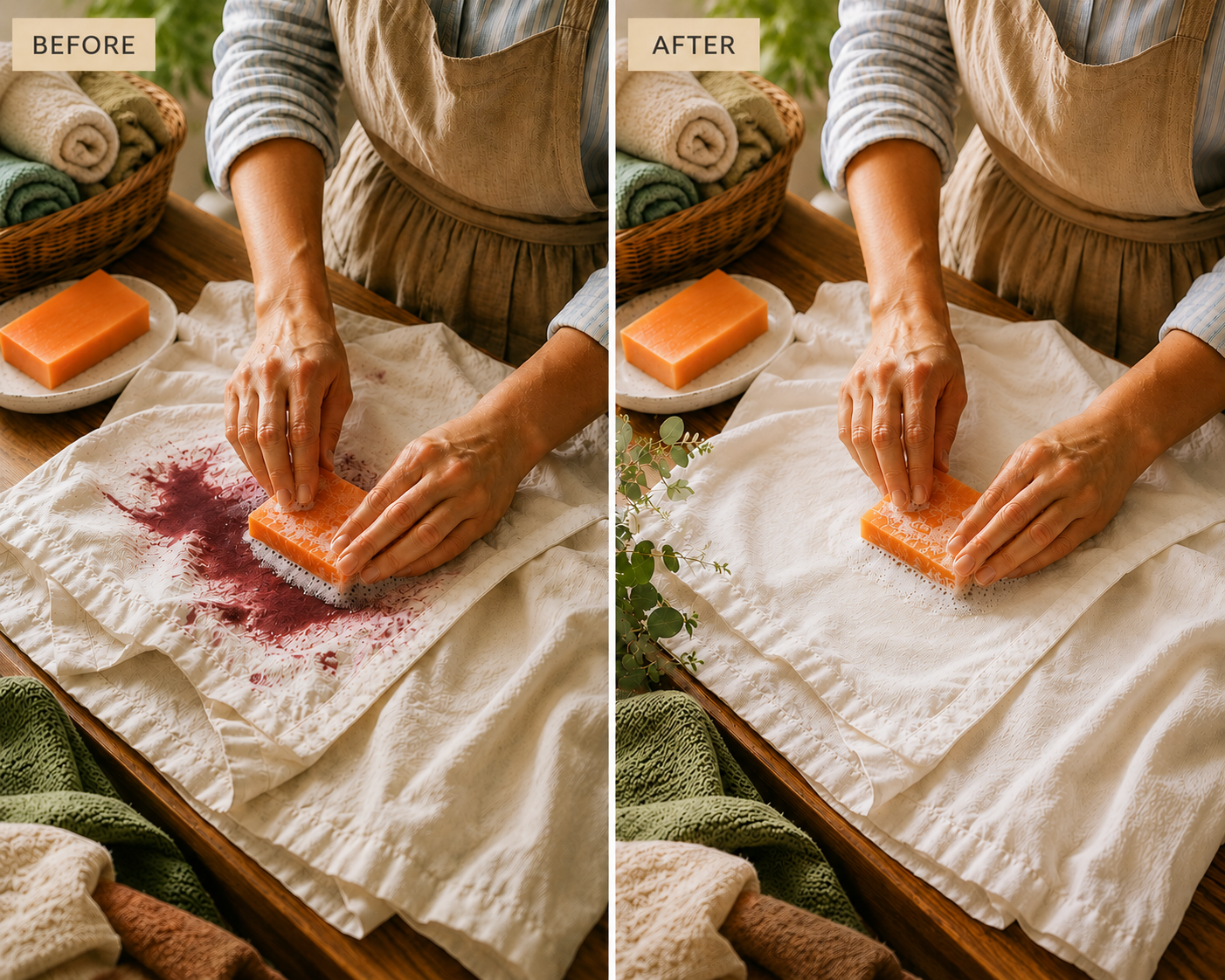 Pre-treat stains with laundry bar