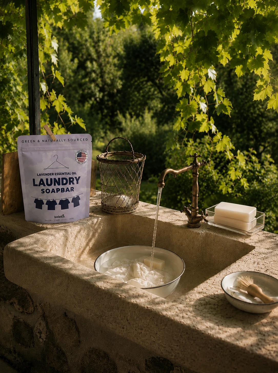Lavender laundry outdoor sink