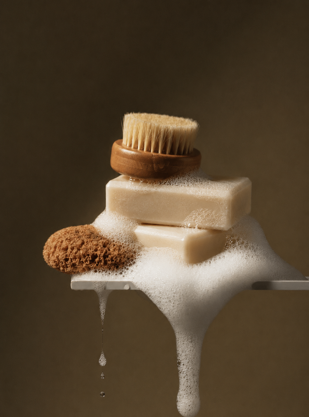 Unscented face body soap in shower